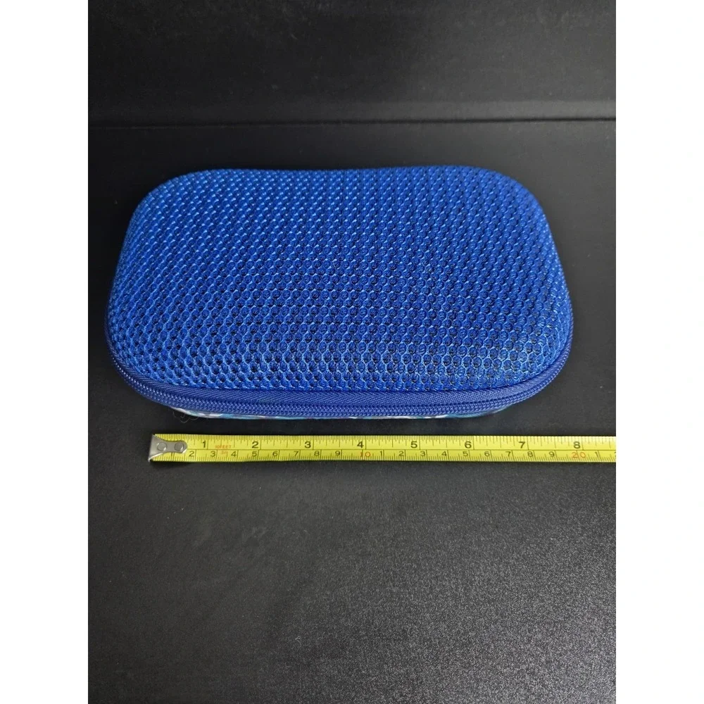 ZIPIT‎ Hard Shell Zipper Pencil Case Blue Geometric Design Storage Box